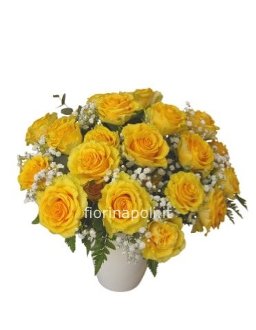 Bouquet con 10 rose gialle da 20 euro
