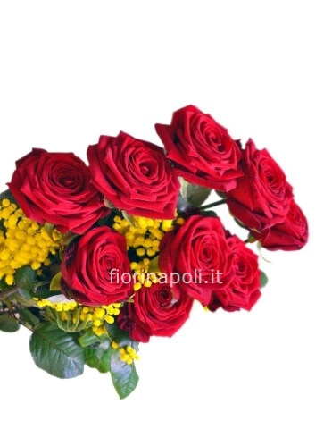 Mazzo di rose rosse lunghe da comporre a steli